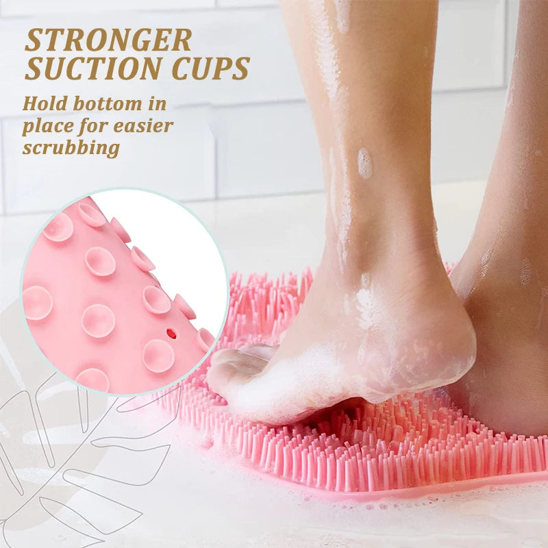 1Pc Silicone Rub Back Brush Bathroom Non-slip Wash Foot with Sucker Bath Massage Foot Exfoliating Brush Pad