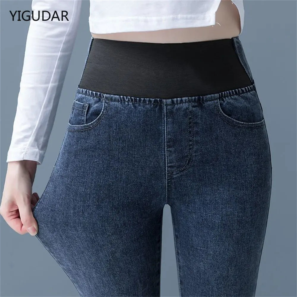 High waist skinny denim pencil pants Women jeans casual Stretch jeans female Elastic waist street wear trousers women pants