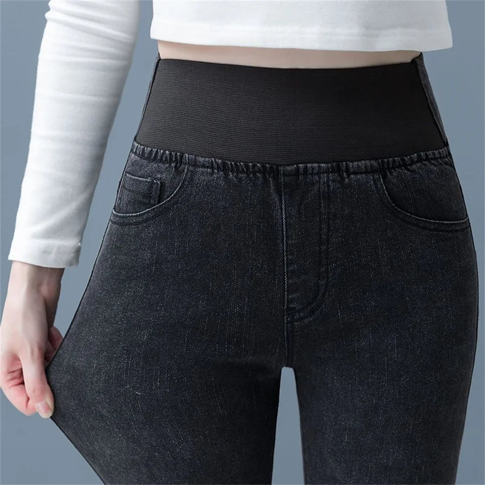 High waist skinny denim pencil pants Women jeans casual Stretch jeans female Elastic waist street wear trousers women pants