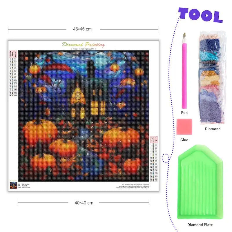 GATYZTORY 5d Diamond Painting  Halloween Scenery Full Drill Square/Round Diamond Embroidery  New Arrival Decorations For Home