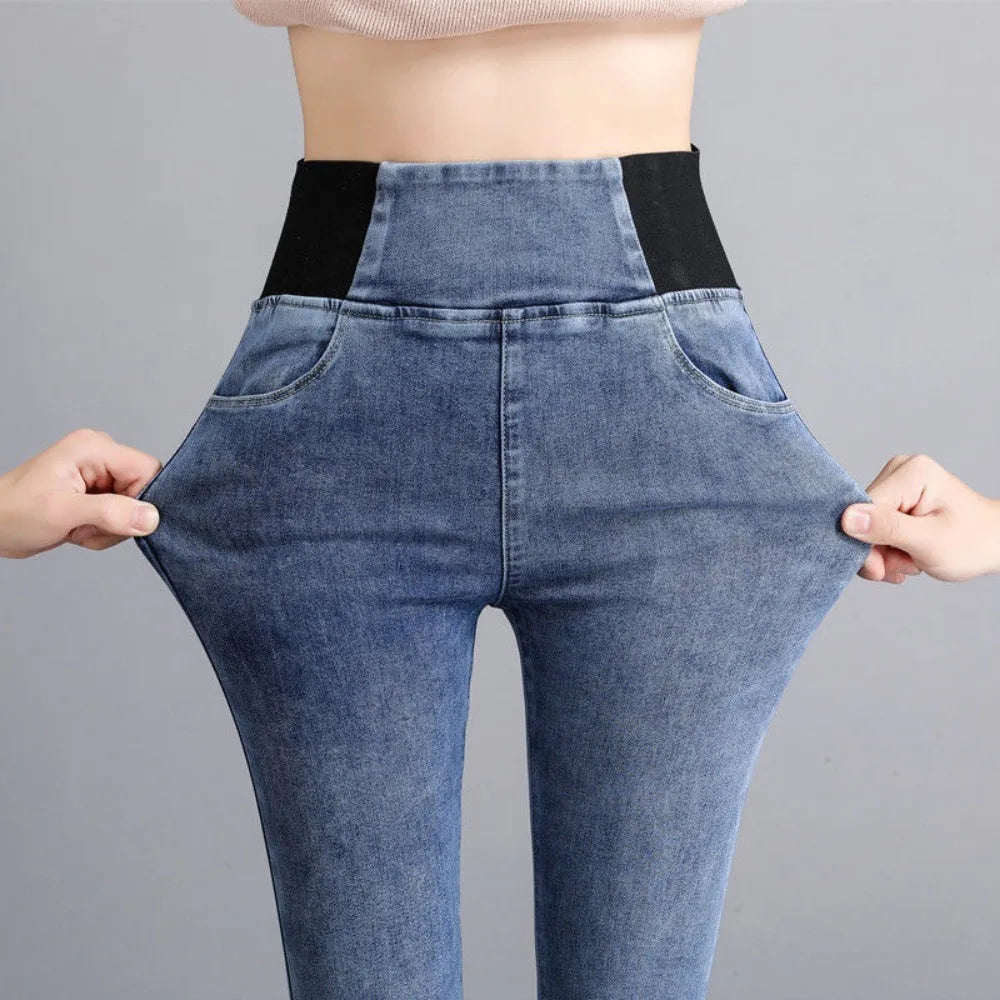 High Waist Skinny Jeans Womens Spring Slim Stretch Denim Pants Vintage Pencil Vaqueros  Pantalones Mujer Vaqueros High Waist