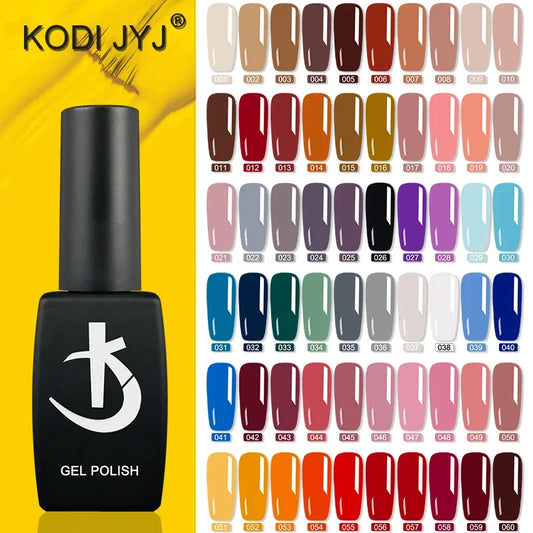 KODI JYJ Semi-permanent Gel Nail Polish 12ml UV Led Gel Varnishes Manicure Top and Base Coat Gellac Semipermanent Hybrid Enamel